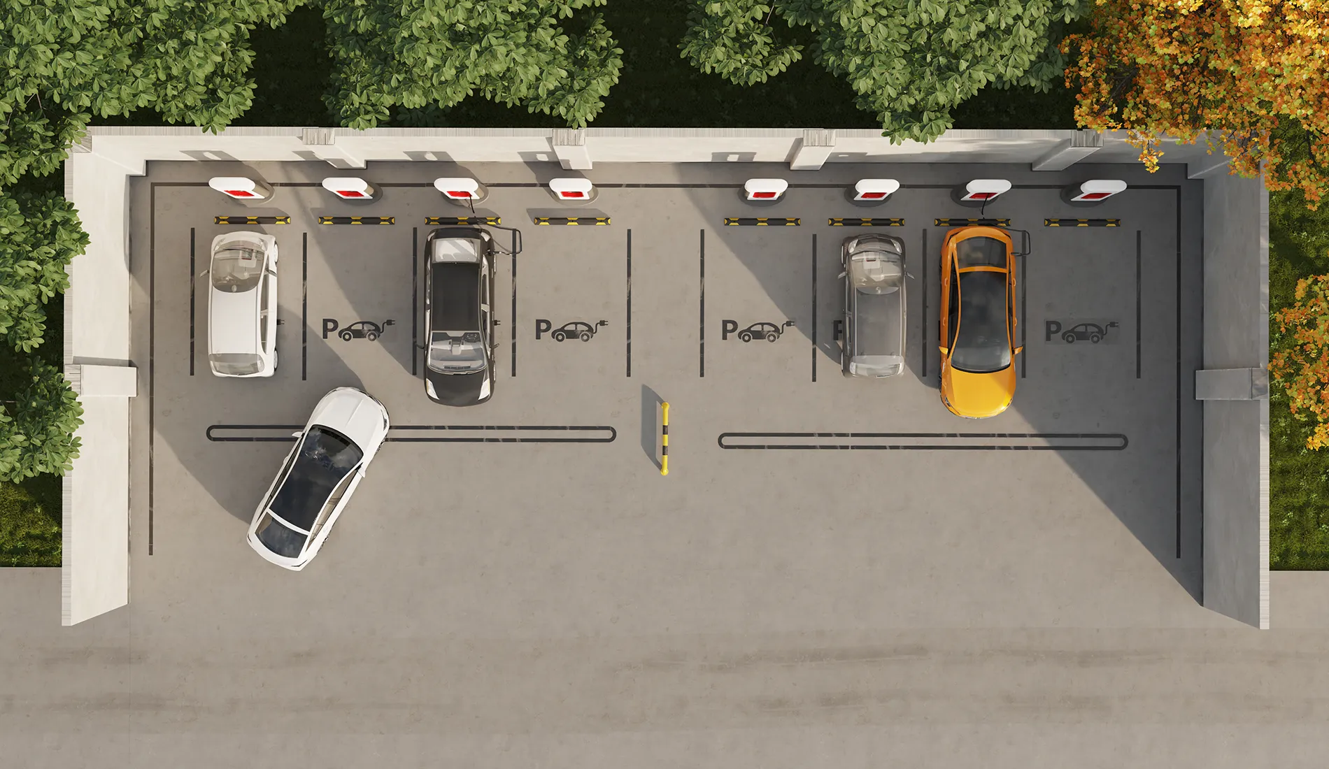 EV charging parking lot